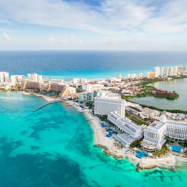 Vista aérea de Cancún