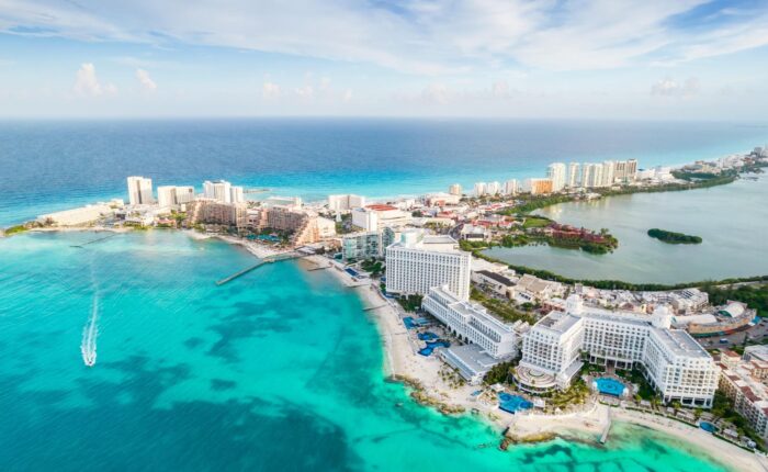 Vista aérea de Cancún