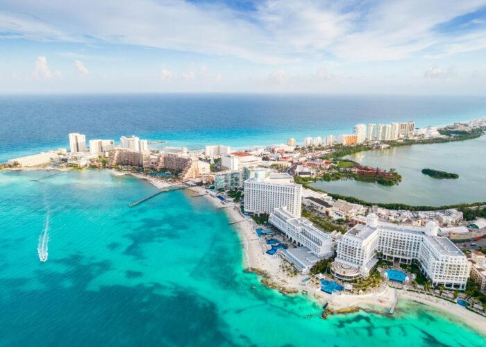 Vista aérea de Cancún