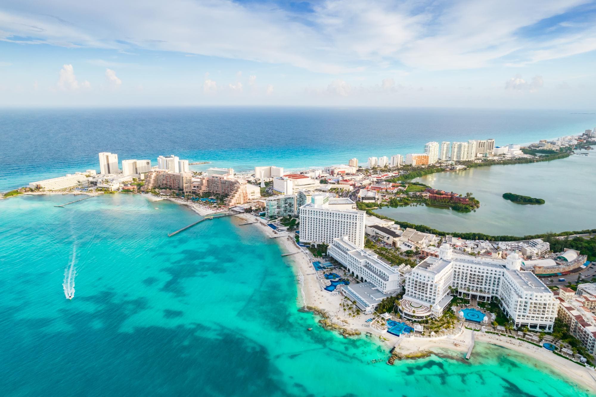 Vista aérea de Cancún
